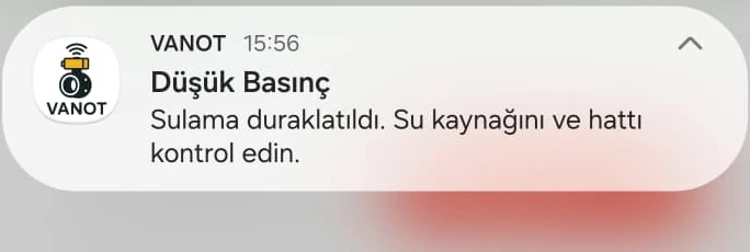 Düşük basınç bildirimi